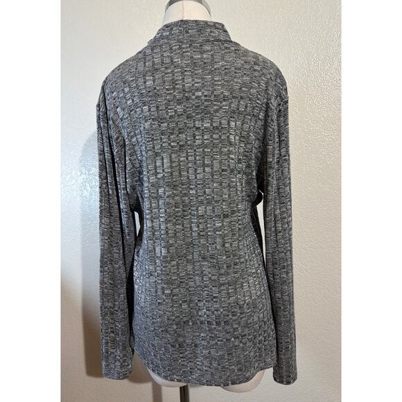 Bisou Bisou Women Cowlneck Cut Out Long Sleeve Gray Xl - Picture 3 of 7